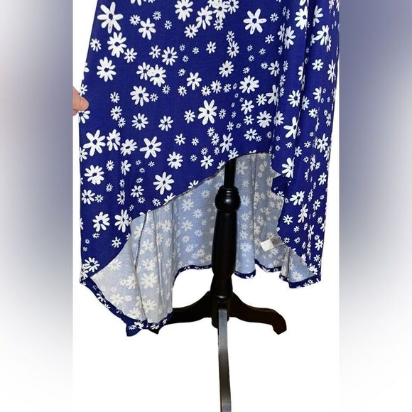 LuLaRoe 3XL Olivia High-Low Skirt • Blue Background • Daisies • Maxi • BNWT - Picture 9 of 15